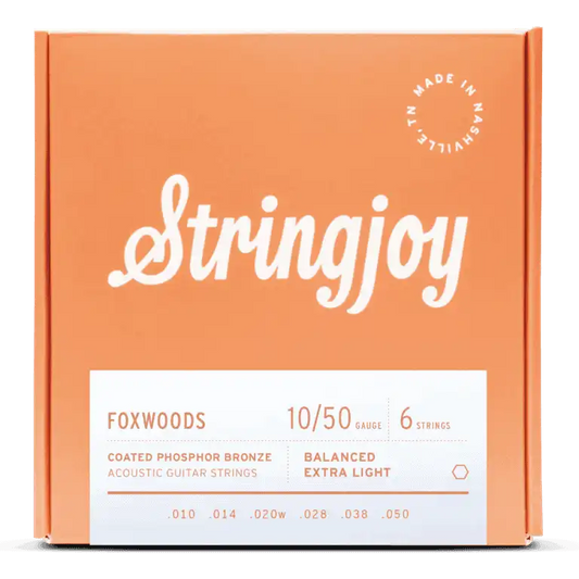 Extra Light Gauge Foxwoods - Coated Phosphor Bronze Acoustic Guitar Strings (10-50)