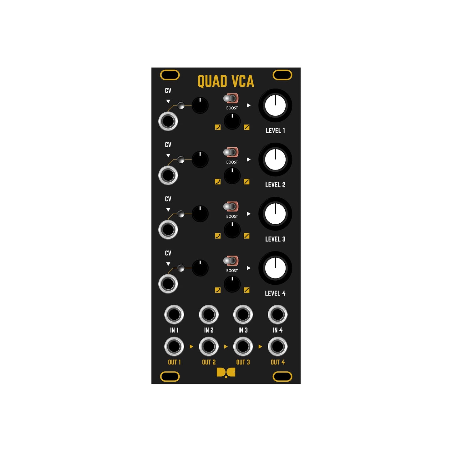 Quad VCA - Black & Gold Panel