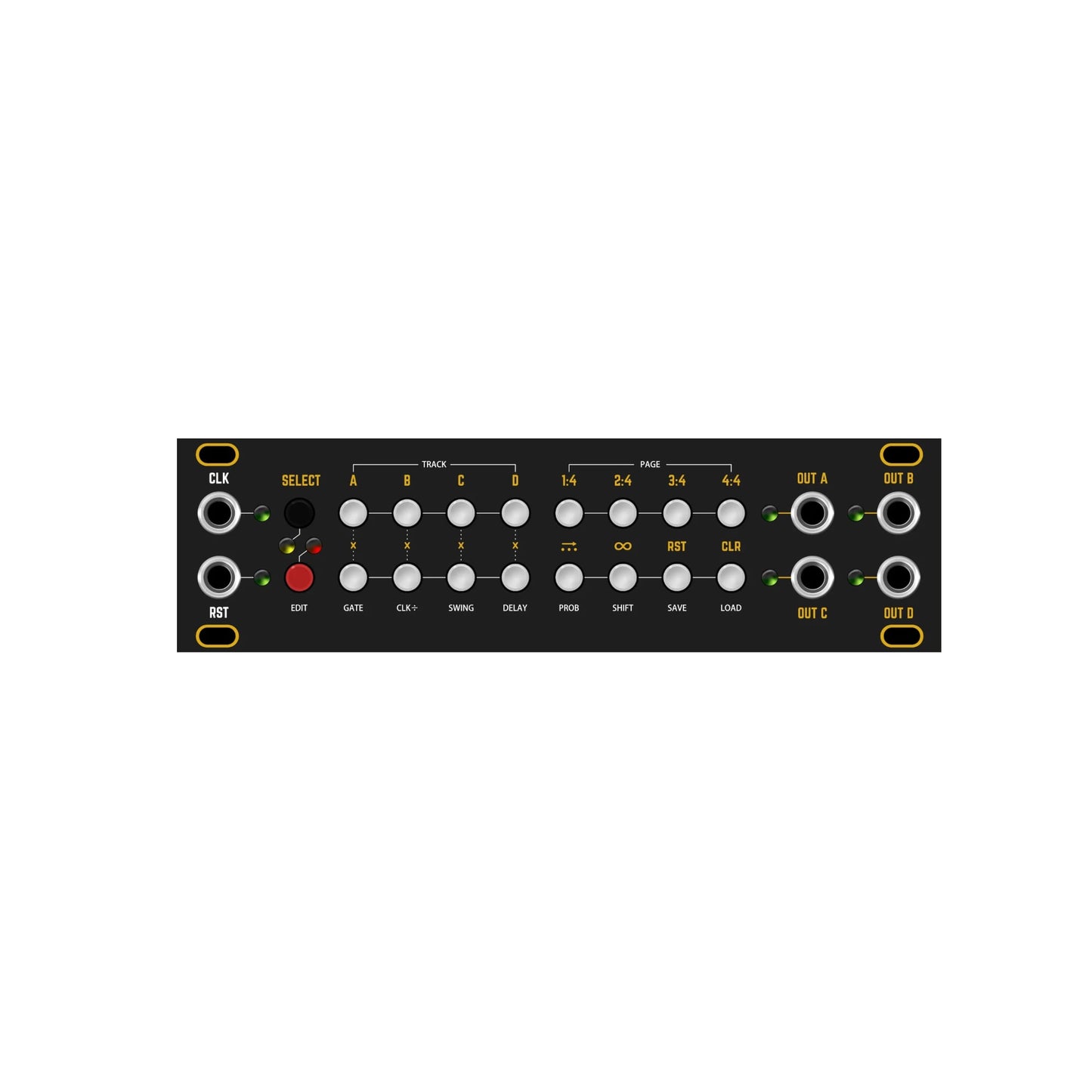 Steppy 1U - Black & Gold Panel