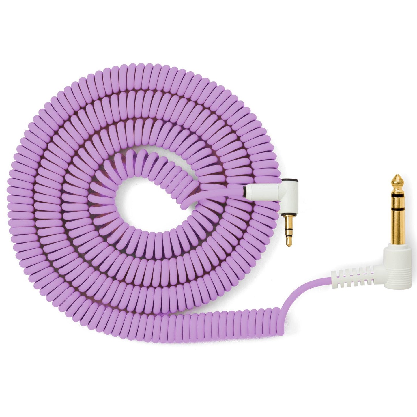 Candycords - angled mini jack to angled large jack, curly 100cm to 200cm