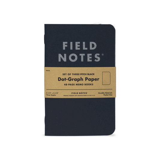 Pitch Black Memo Book: Dot-Graph Paper, 3-Pack