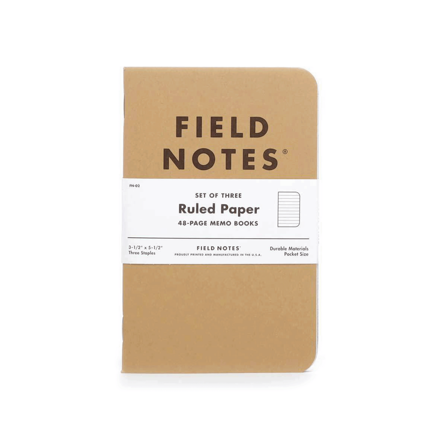 Original Kraft Memo Book: Ruled Paper, 3-Pack