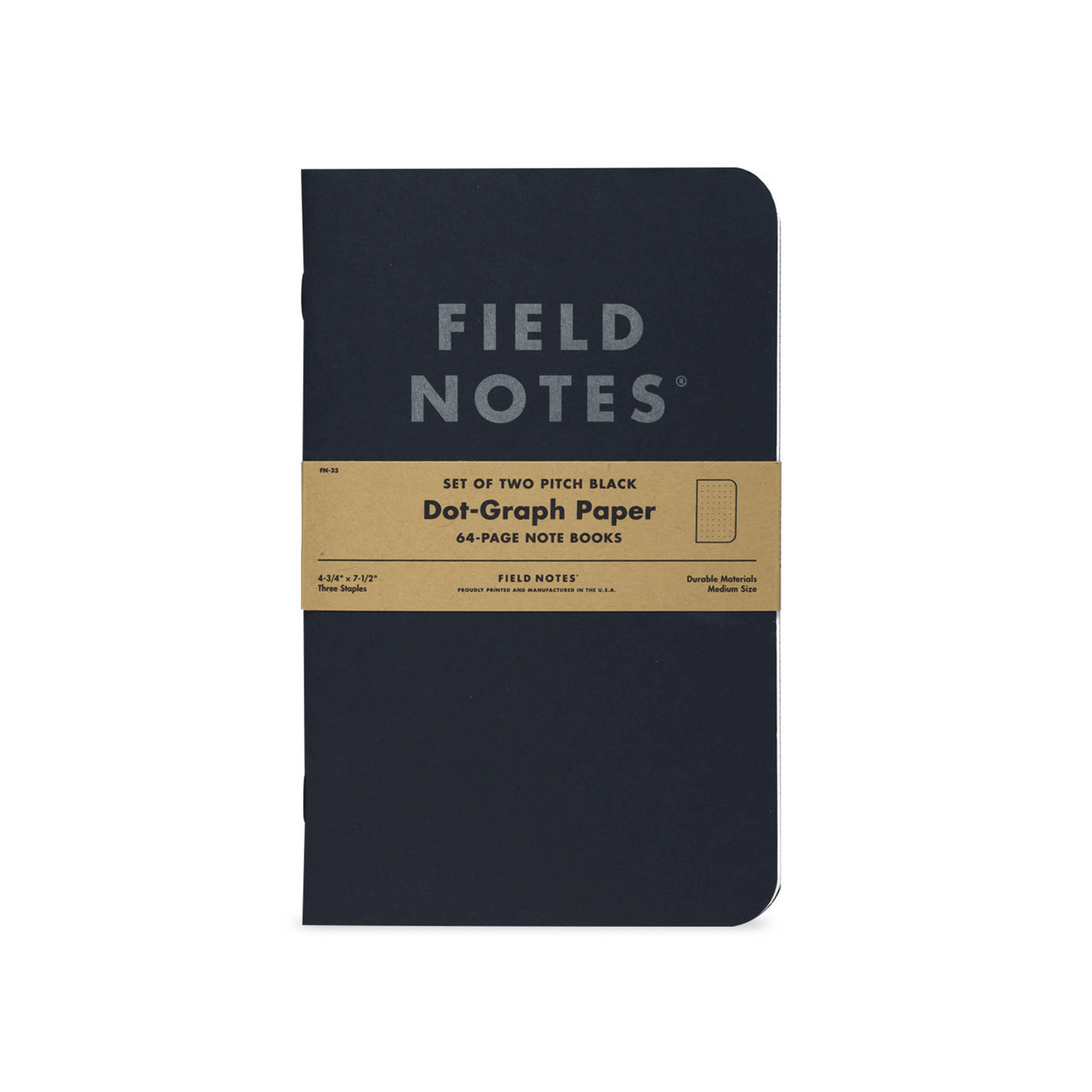 Pitch Black Note Book: Dot-Graph Paper, 2-Pack