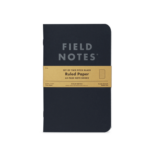 Pitch Black Note Book: Ruled Paper, 2-Pack